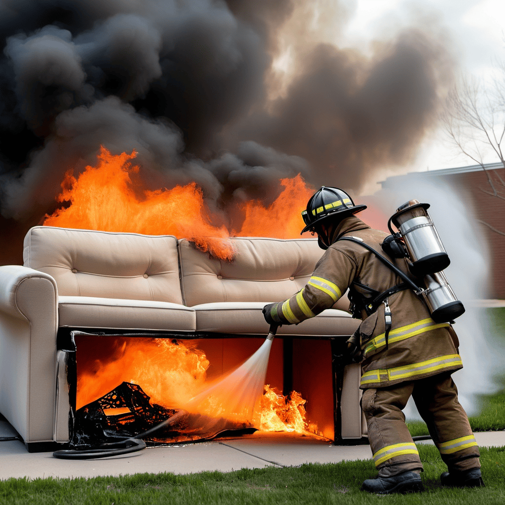 Couch Fire Fireman