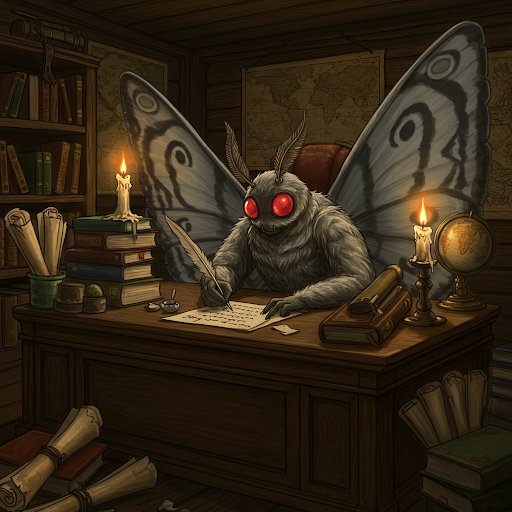Mothman In His Study