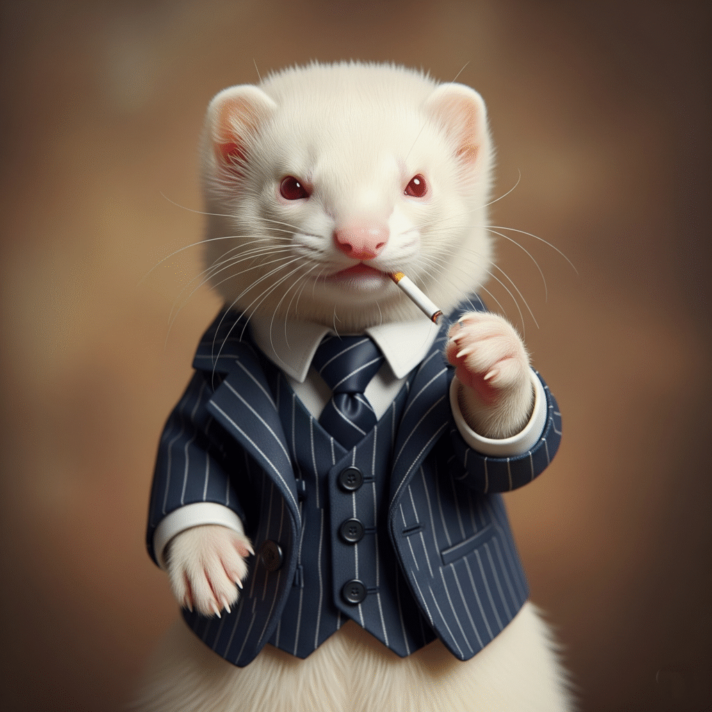 Ferret albino three piece suit